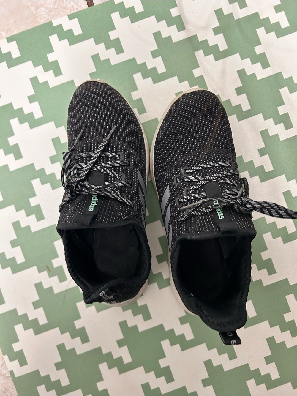 Adidas Black Mesh Running Sneakers Womens Size 7.5 Athletic Shoes